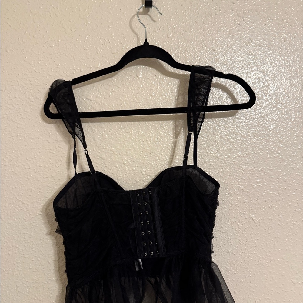 Black Sheer Corset Top